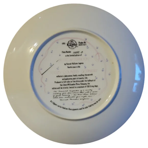 Vtg 91 Attic Afternoon Plate Cozy Country Corners Knowles China Cats - Picture 2 of 3